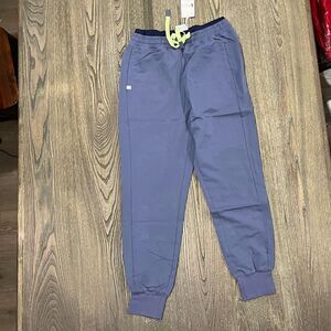 NWT Figs Mari Skinny Jogger Scrub Pants Drawstring Elastic Waistband Blue XS
